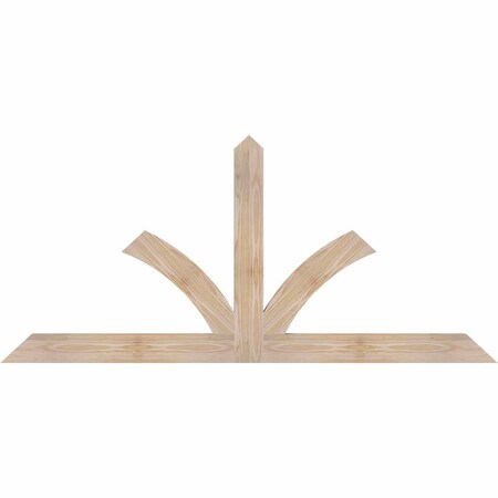 Ekena Millwork Richland Smooth Timber Gable Bracket, Douglas Fir, 60"W x 27"H x 1 1/2"D x 3 1/2"F, 11/12 Pitch GBW060X27X0204RIC00SDF